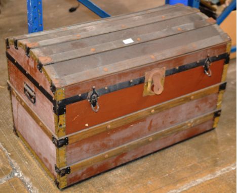 VINTAGE BRASS BOUND TRUNK     