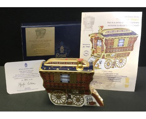 A Royal Crown Derby paperweight, The Ledge Wagon Gypsy Caravan, the first in a series of Gypsy Caravans specially commissione