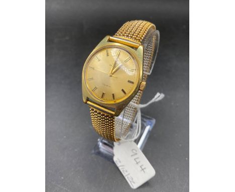 A gents OMEGA GENEVE wrist watch with flex strap with seconds sweep