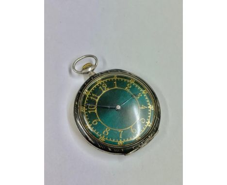 Vintage gents silver niello pocket watch 