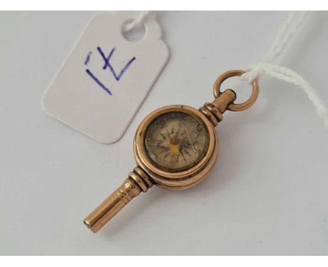 Victorian gold compass watch key