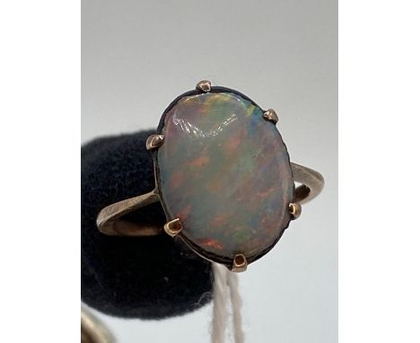 A opal dress ring 9ct size L    1.9 gms