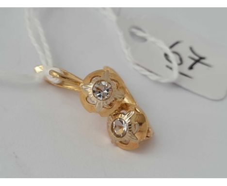 A pair of vintage 18ct gold stone set earrings 2.1g