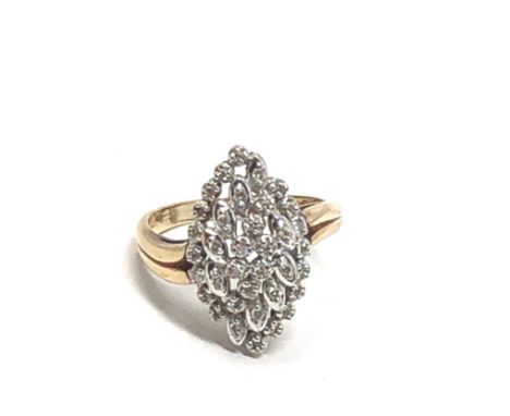 9ct Gold Diamond  Dress Ring (3.8g)