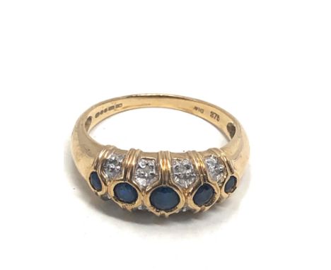 9ct Gold Diamond &amp; Sapphire  Ring (2.7g)