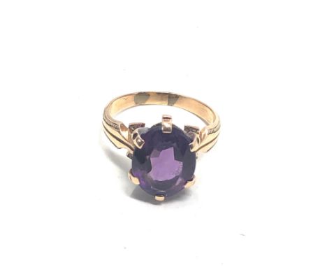 14ct Gold Antique Amethyst  Ring (4.9g)