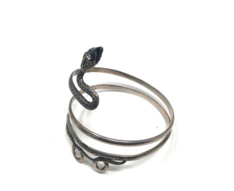 Sterling Silver Vintage Wrap Around Snake Bangle (36g)