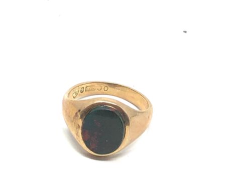 9ct Gold Vintage Bloodstone Signet Ring (2.5g)