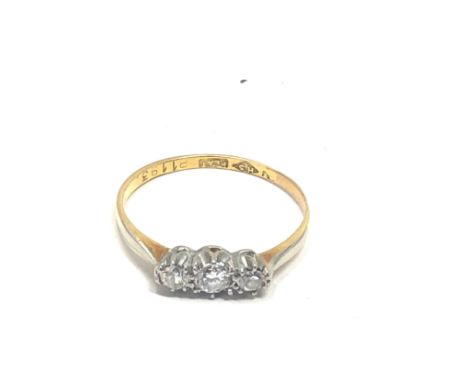 18ct Gold &amp; Platinum Diamond  Ring (1.3g)