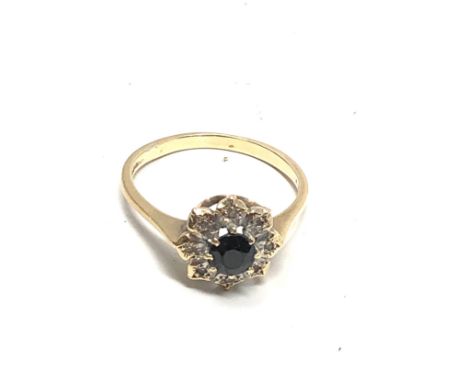 9ct Gold Vintage Sapphire &amp; Diamond Ring (2.6g)