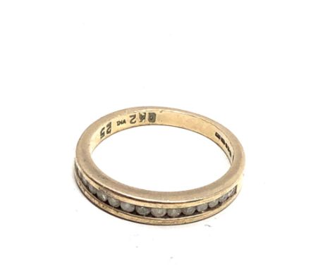 9ct Gold Diamond Channel Set Ring (2.2g)