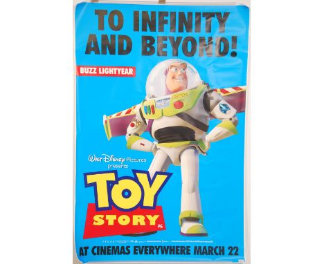 Original Walt Disney Pixar TOY STORY film advertising bill board poster featuring Buzz Light year. &nbsp;' To Infinity And Be