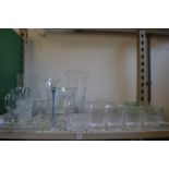 A quantity of glassware to include jugs, vases etc.
