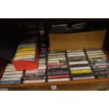 A quantity of audio cassettes.