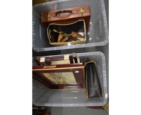 Household miscellaneous to include a leather briefcase.