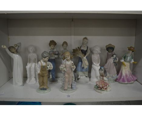Group of Lladro and Nao figures etc.