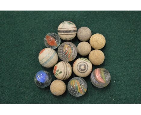 A small group of marbles.