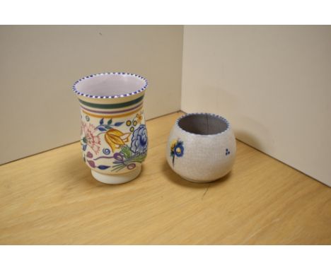 Two Art Deco Poole pottery vases, the largest measures 13cm high