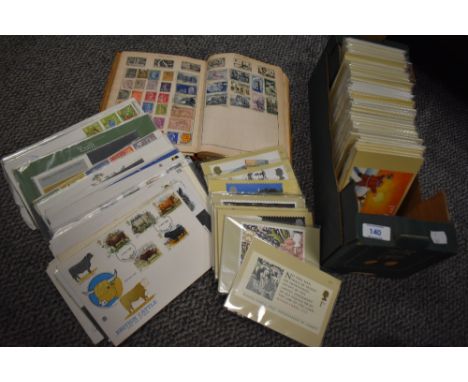 A collection of Royal Mail postcards, various designs including WWF, British Humanitarians, The Great Fire of London, Classic