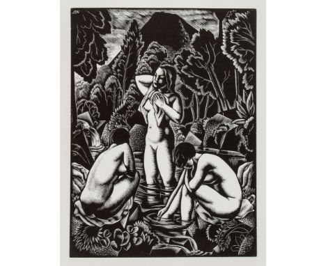 Buckland Wright (John) - Baigneuses, introduction by Christopher Buckland Wright,   one of 240 copies, printed in blue and bl