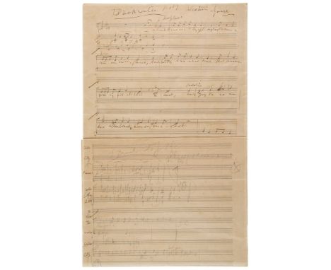 Music score setting of John Drinkwater's poems "Birthright" and  ( Sir   Edward,  composer and conductor,   1857-1934)   Musi