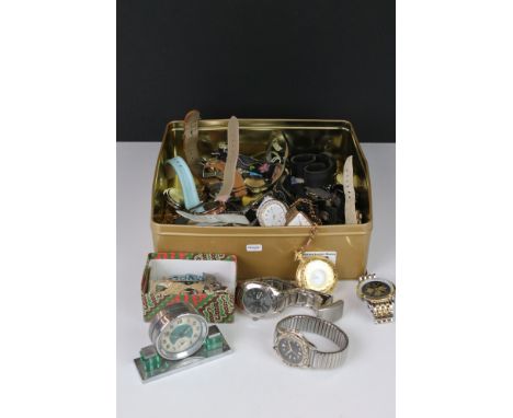 Collection of 30+ watches, to include Sekonda, Timex, Lorus etc, together with a group of costume jewellery 