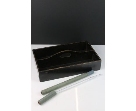 Wooden Two Section Cutlery Tray together with Zecol Quickfit Thermometer in tube 