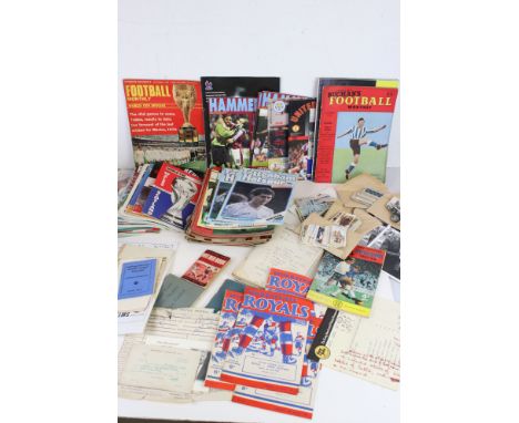 Football - a collection of programmes, Charles Buchan's Football Monthly, journalist notebooks, photographs, PFA Award litera