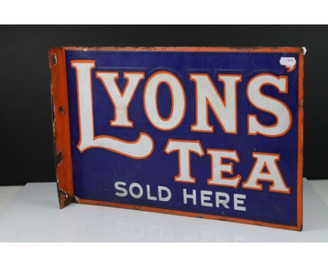 An original Lyons Tea sold here double sided enamel sign. 