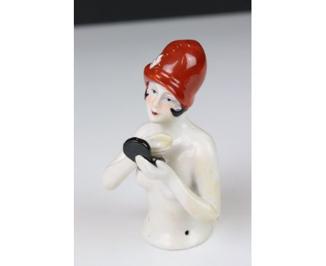 Ceramic Art Deco style figure of a pin doll, hand painted 