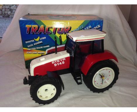 STEYR 9145 TRACTOR WITH QUARTZ ALARM CLOCK - LARGE SCALE