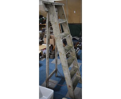 A Vintage Wooden Six Step Step Ladder