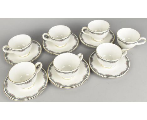 A Royal Doulton Salisbury Tea Set to Comprise Seven Cups and Six Saucers