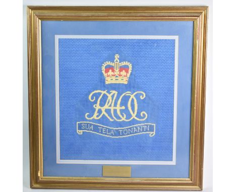 A Framed Tapestry for The Royal Army Ordnance Corps, 35x38cms