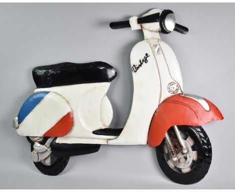 A Modern Metal Wall Hanging in the Form of a Scooter, 25cms Long