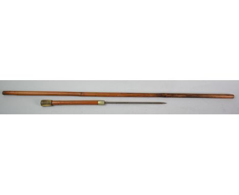 An Edwardian, Possibly Colonial, Short Bladed Sword Stick, 91cms Long