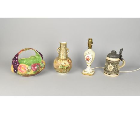 A Small Collection of Ceramics to include German Lagerstein, Noritake Two handled Vase, Ceramic Table Lamp base and Radfords 