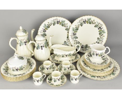 A Collection Royal Worcester Lavinia China to Comprise Coffee Pots, Coffee Cans and Saucers, Plates, Side Plates, Sauce Boat 