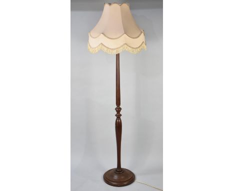 A Mod/Late 20th Century Mahogany Standard Lamp and Shade