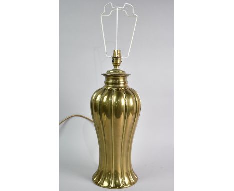 A Large Modern Brass Vase Shaped Table Lamp Base, No Shade, 46cs High