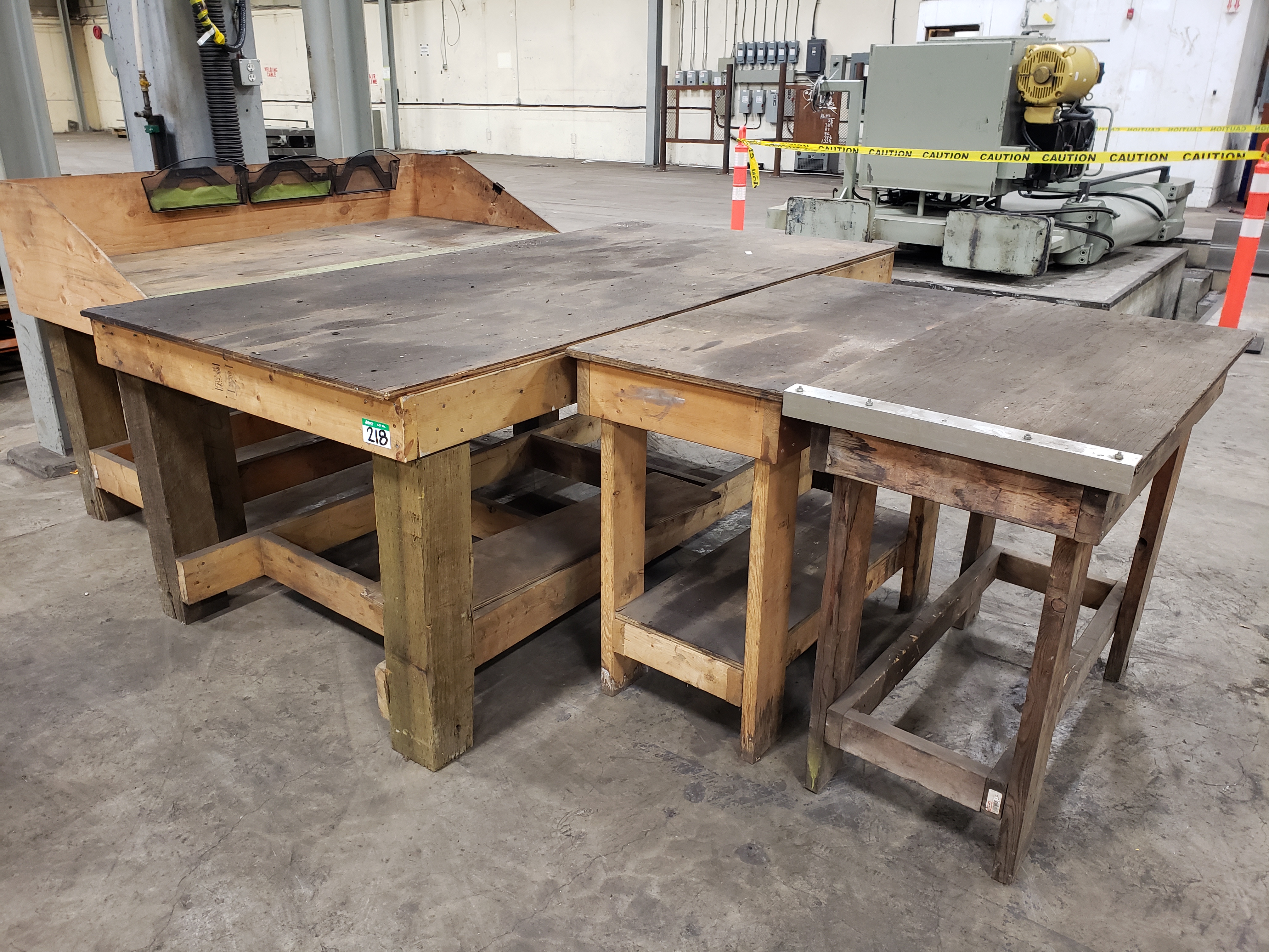 (4) Wood shop tables