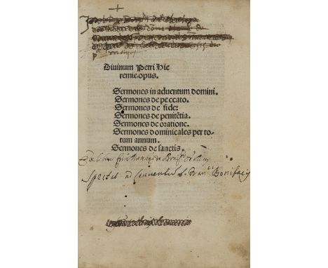 Inkunabeln - Postinkunabeln - - Pietro Geremia. Opus. Sermones in aduentum Domini. Sermones de peccato. Sermones de fide. Ser