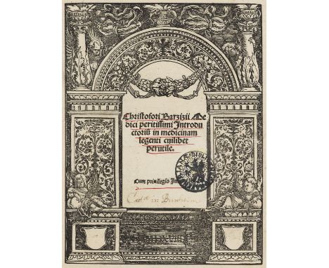 Medizin - - Christoph Barzizius (Barzizza). Christofori barzizii medici peritissimi introductorium in medicinam legenti cuili