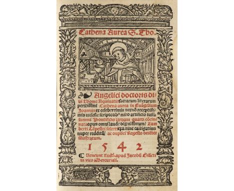 Thomas von Aquin. Cathena Aurea in Evangelium Luce. Cathena Aurea in Evangelium Joannis. 2 Tle. in 1 Bd. Mit zwei Titeln in R