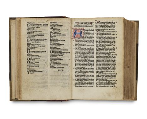 Inkunabeln - - Angelus de Clavasio. (Summa angelica de casibus conscientiae). Mit durchgehend in Blau und Rot rubrizierten In