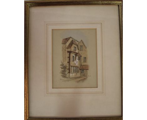 Edward Pococke (1843-1901), six pen, ink and watercolours, all scenes of Ipswich, to include Old Kings Arms, Wolsey's Gate et