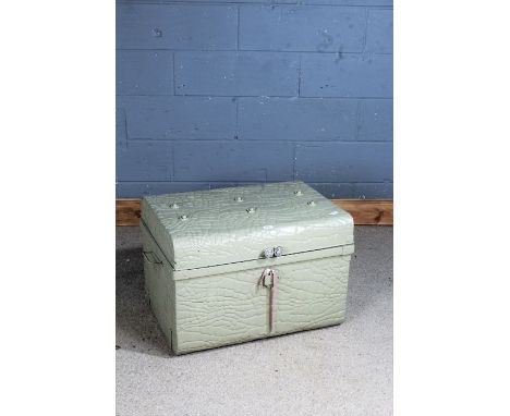 Phaeton steel trunk, with makers label to the interior, 69cm wide
