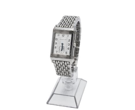 Gents large size Jaeger-LeCoultre Reverso Duetto Night &amp; Day steel wristwatch. Model No 270854 ref 210295-2. Dual time si