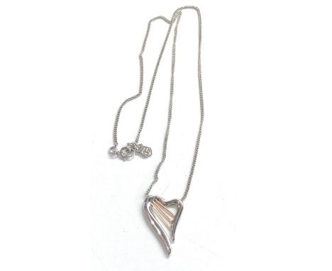 Clogau silver harp pendant and chain 
