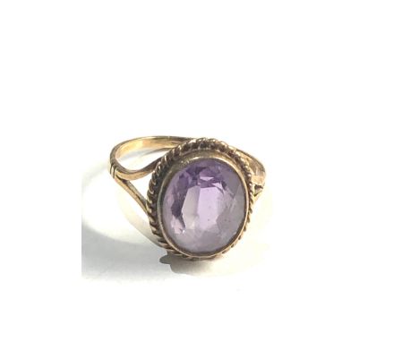 Vintage 9ct gold amethyst ring 3.2g 